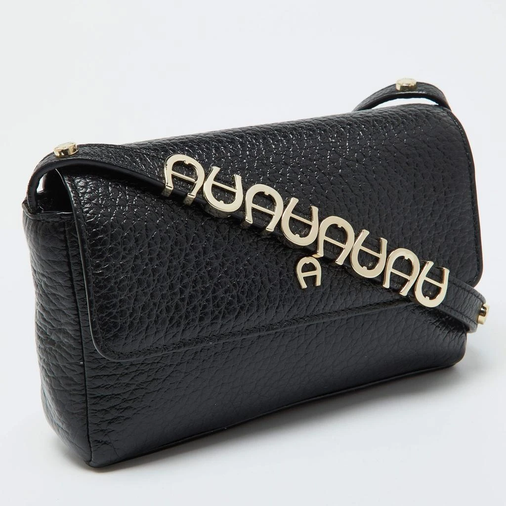 Aigner Aigner Black Leather Flap Crossbody Bag 3