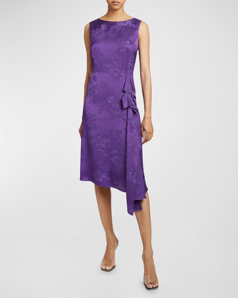 Santorelli Nica1 Draped Satin Jacquard Dress