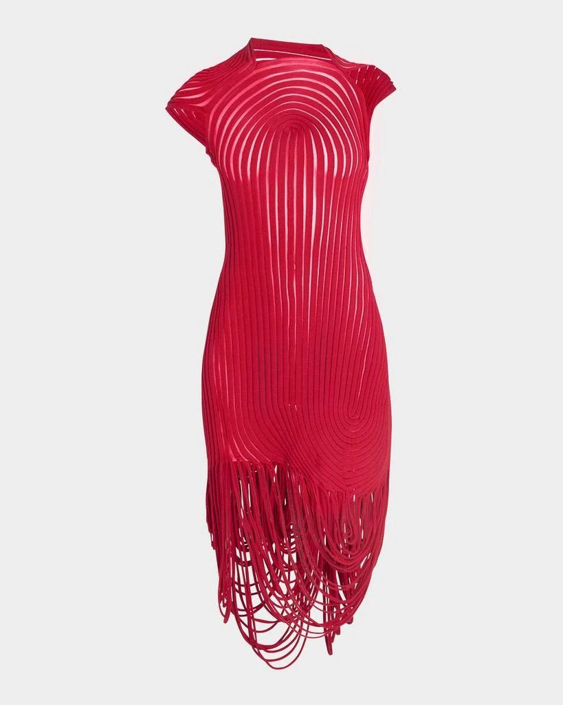 Salvatore Ferragamo Asymmetric Ornate Illusion Dress 1
