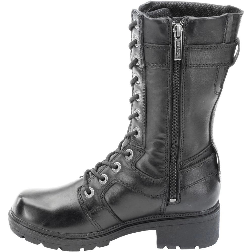 Harley Davidson Eda Round Toe Zippered Motorcycle Boots 4