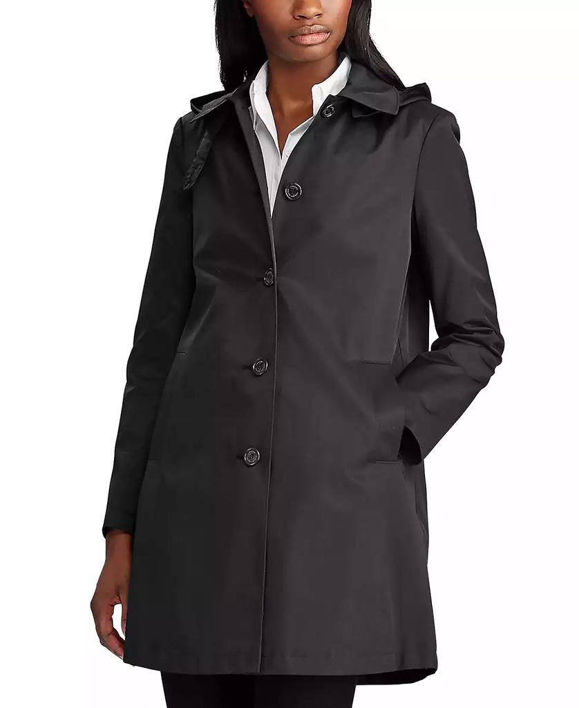 Ralph Lauren Womens Hooded A-Line Raincoat