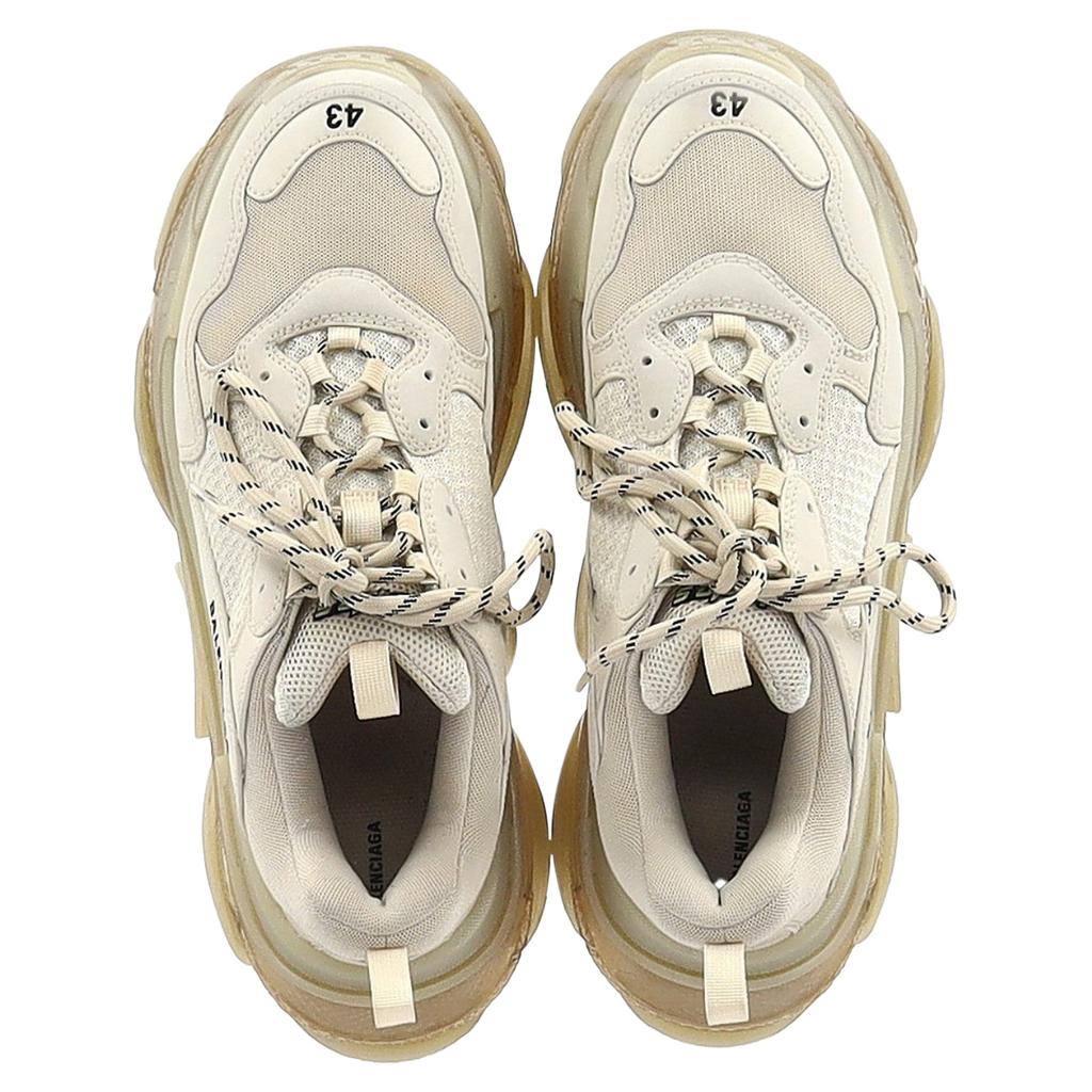 【極美品】balenciaga triple s clear sole 43 Triple S Clear Sole Sneakers in Off-White Polyester – On