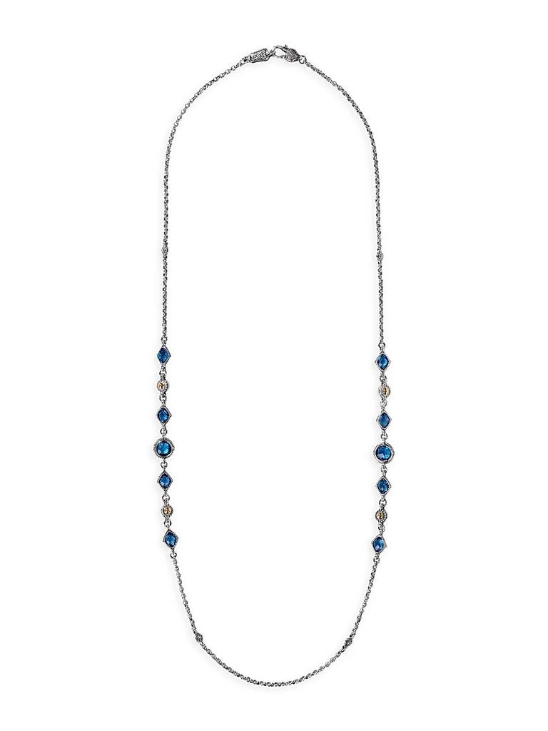 Konstantino Anthos Sterling Silver, 18K Gold & Blue Spinel Necklace 1