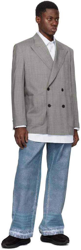 Wooyoungmi Gray Double Breasted Blazer 4