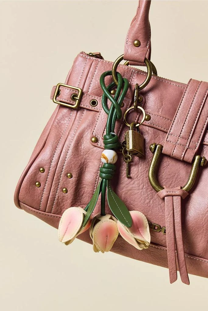 Urban Outfitters Faux Leather Flower Bouquet Bag Charm