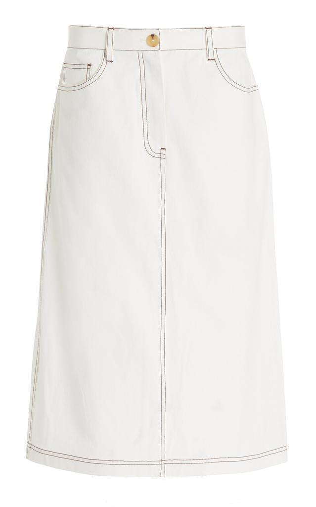 Totême Toteme - Tumbled Cotton Midi Skirt - White - FR 32 - Moda Operandi