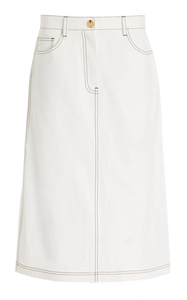 Totême Toteme - Tumbled Cotton Midi Skirt - White - FR 32 - Moda Operandi 1