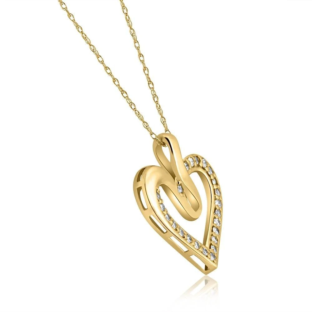 Pompeii3 1/4Ct Diamond Curve Heart Shape Pendant Necklace in White, Yellow, or Rose Gold 2
