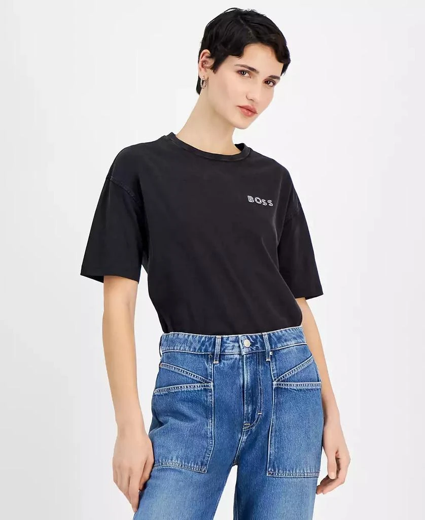 Hugo Boss Women's Soft Stretch Denim Wide-Leg Pants 3