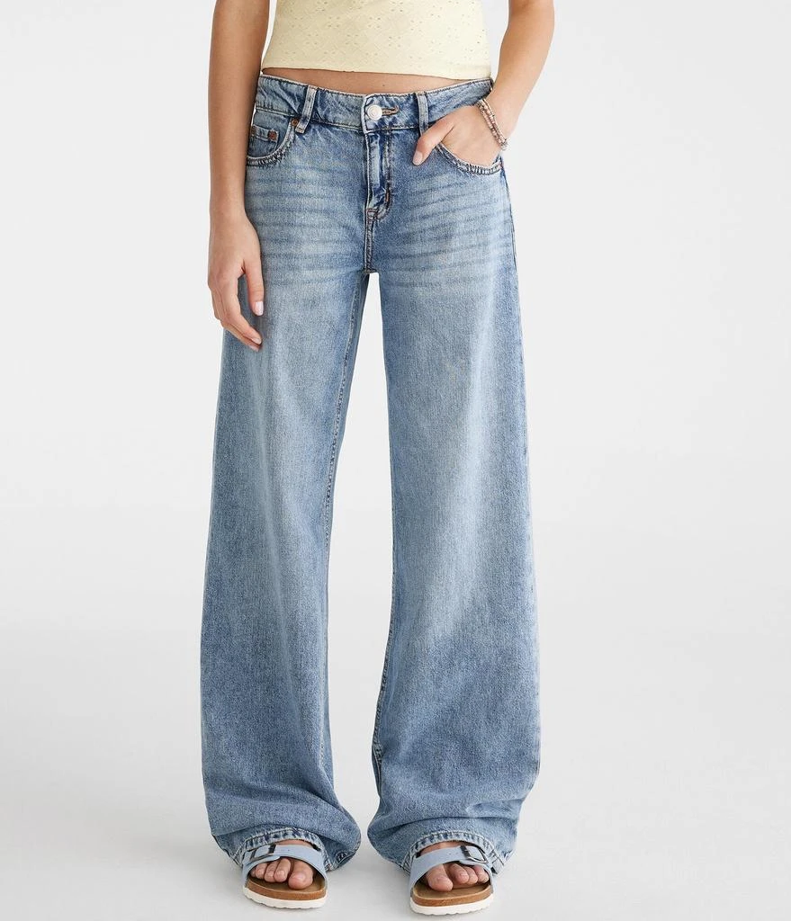 Aeropostale Low-Rise Baggy Wide Leg Lightweight Luxe Jean 1