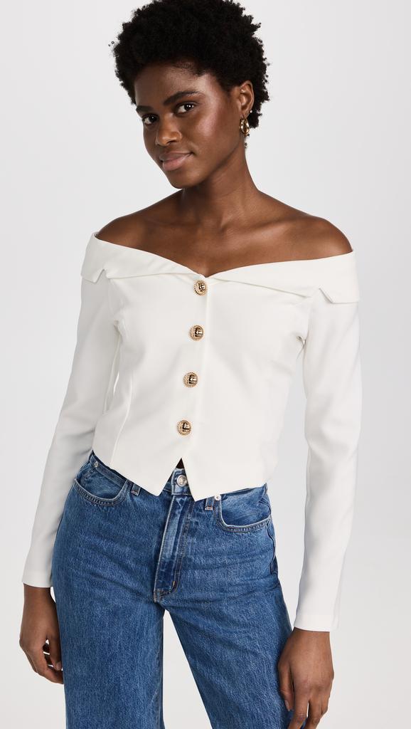Endless Rose Stretched Off Shoulder Blazer Top