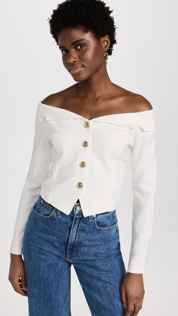 Endless Rose Stretched Off Shoulder Blazer Top 1