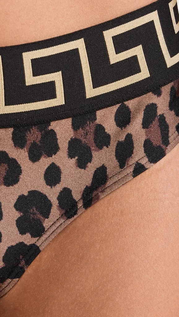 Versace Swim Slip Rodi Lycra Leopard All Over Print Bikini Bottoms 4