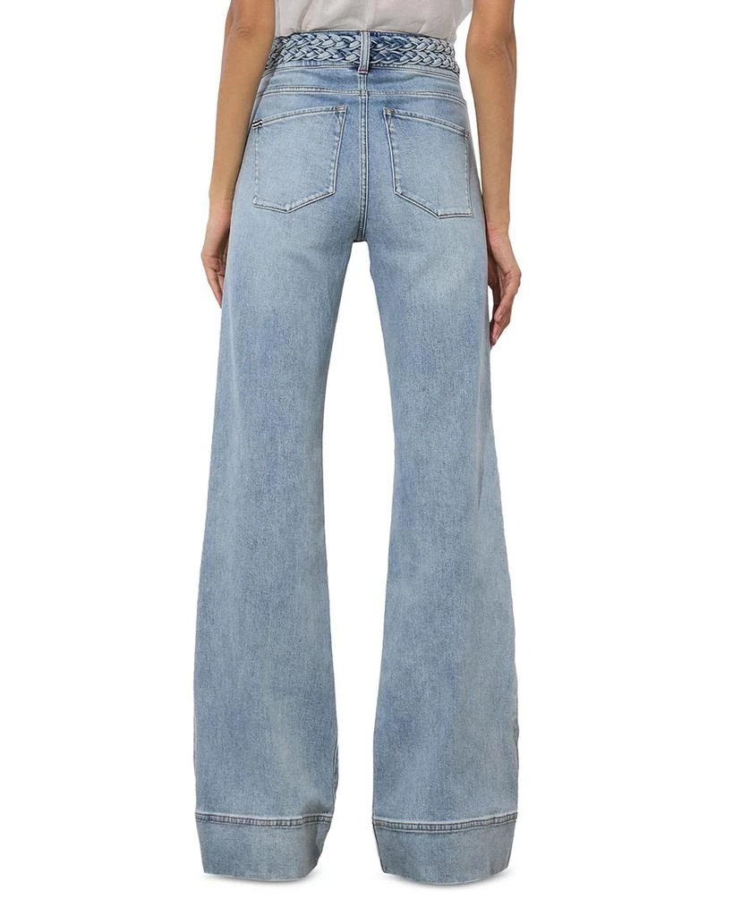 Alice + Olivia Juno High Rise Braided Waistband Jeans in Anabell Blue 3