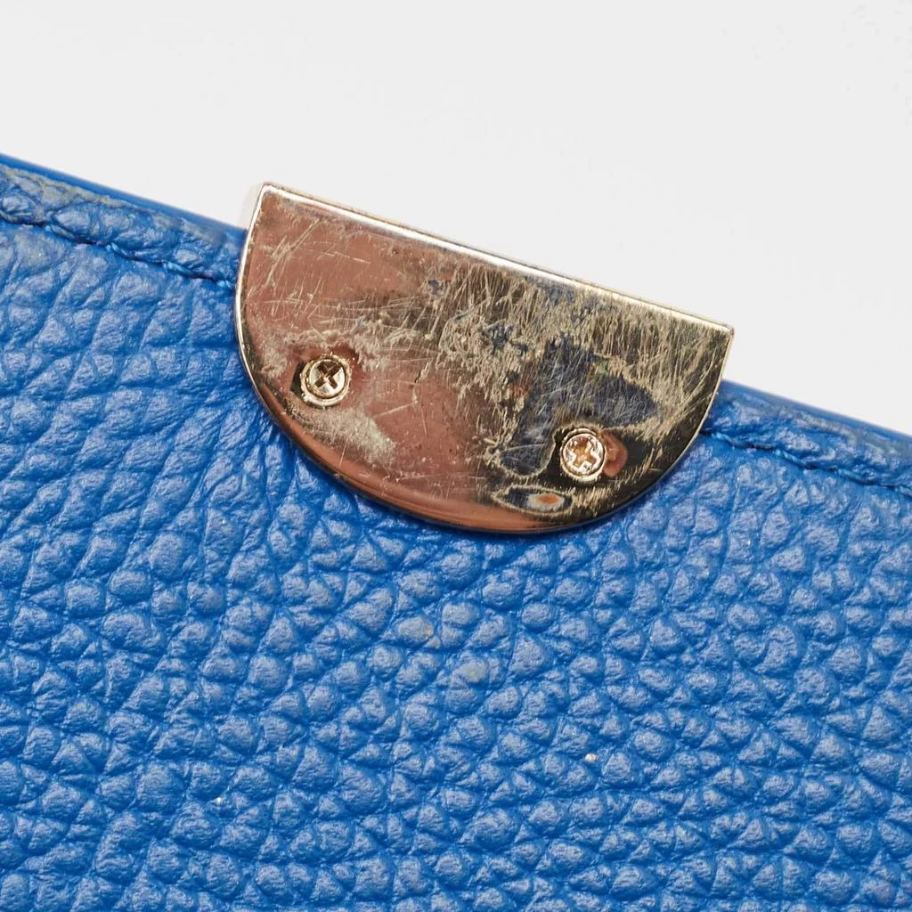 Aigner Aigner Blue Embossed Leather Genoveva M Top Handle Bag 7