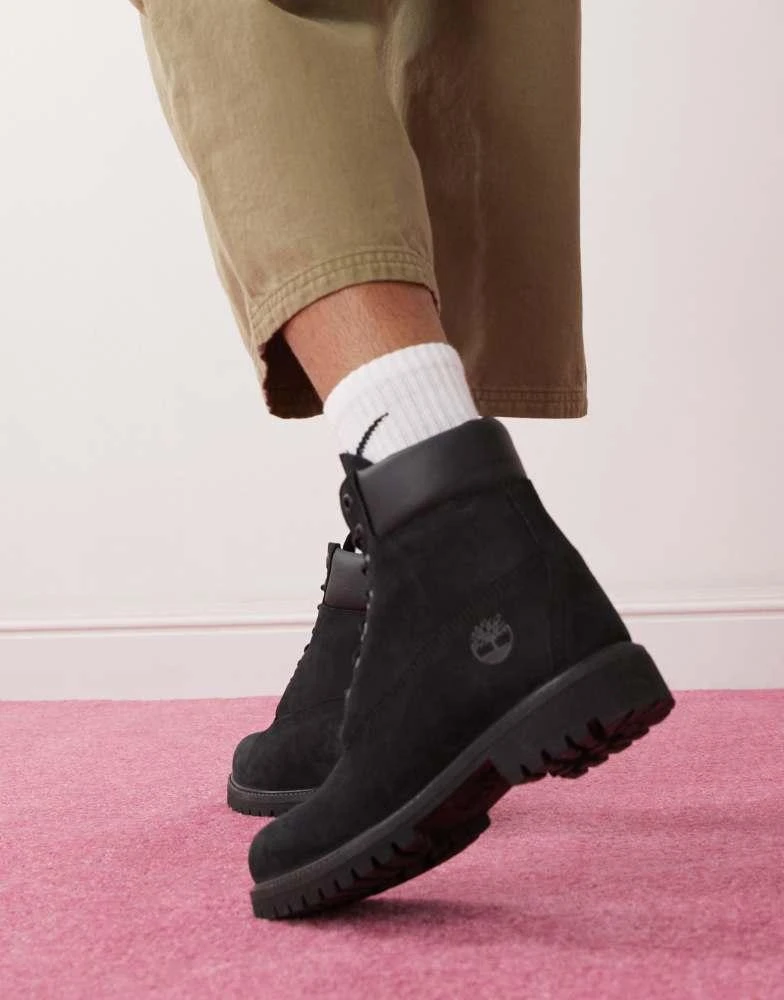 Timberland Timberland premium 6 inch boots in black nubuck 4