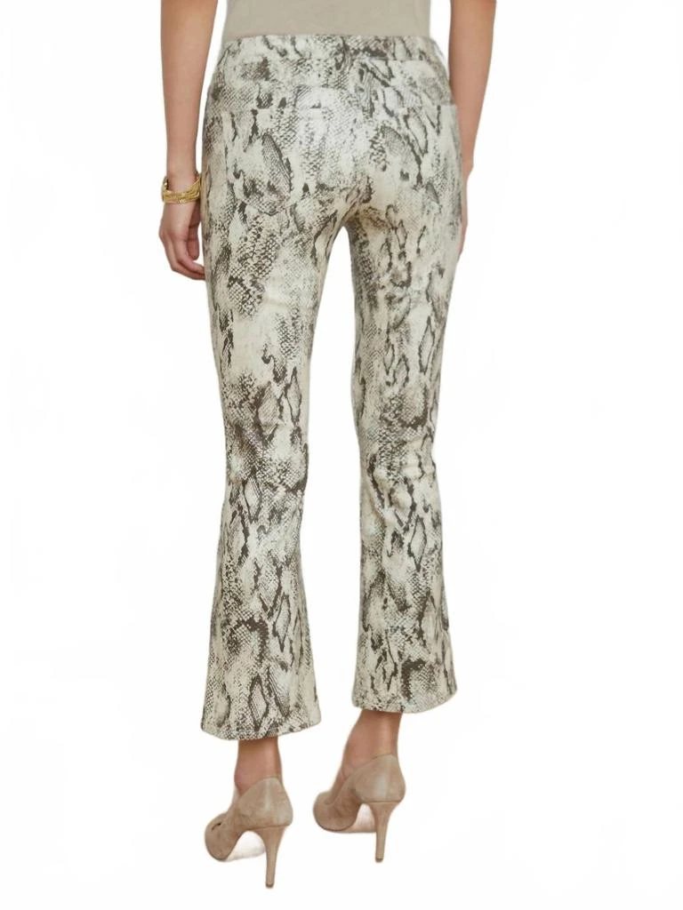 L'Agence Tati High Rise Crop Micro Boot Jean In Tan Multi Snake Coated 3