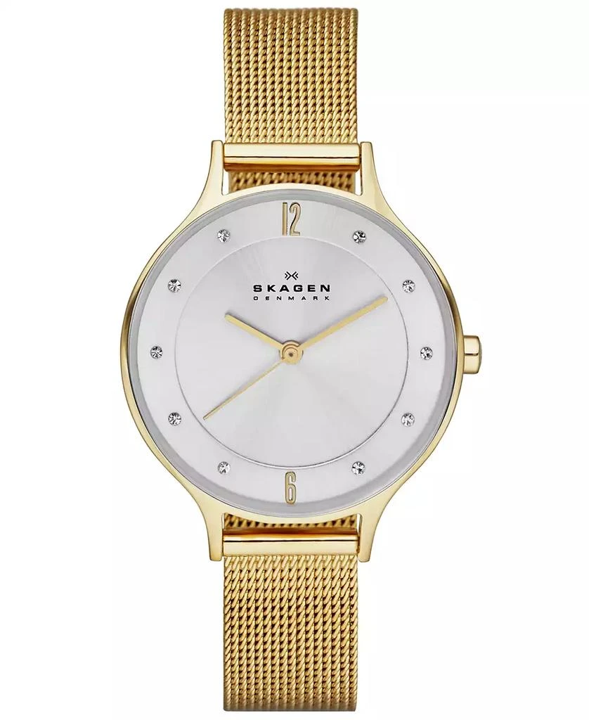 Skagen Women
s Anita Gold-Tone Stainless Steel Mesh Bracelet Watch 30mm SKW2150 1