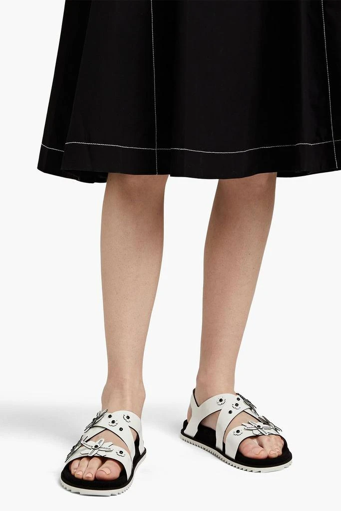 Tod's Studded laser-cut patent-leather slingback sandals 2