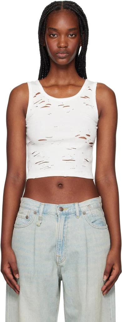 R13 White Distressed Tank Top 1