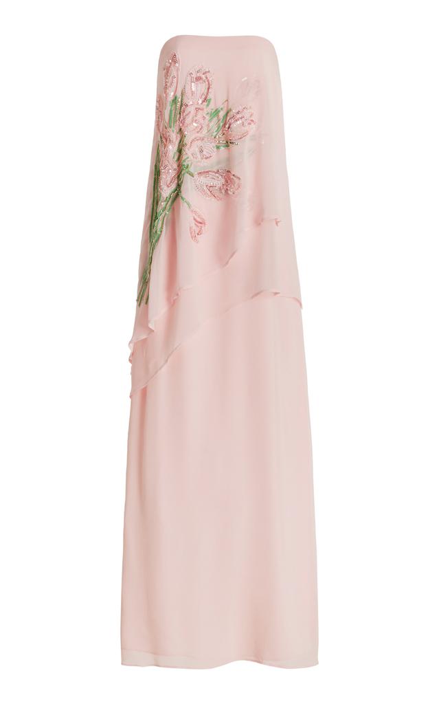 Bernadette Bernadette - Tilda Tulip-Embroidered Silk Gown - Pink - FR 36 - Moda Operandi