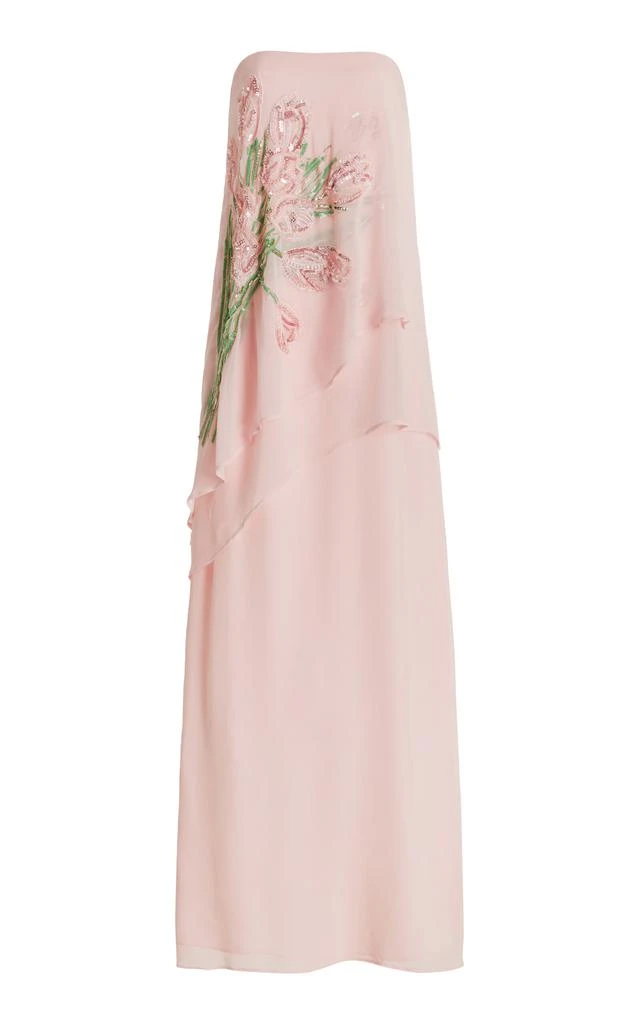 Bernadette Bernadette - Tilda Tulip-Embroidered Silk Gown - Pink - FR 38 - Moda Operandi 1