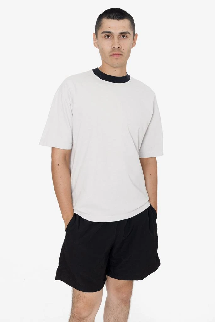 Los Angeles Apparel 1801GDRIN - 6.5oz Garment Dye Crew Neck Ringer T-Shirt 1
