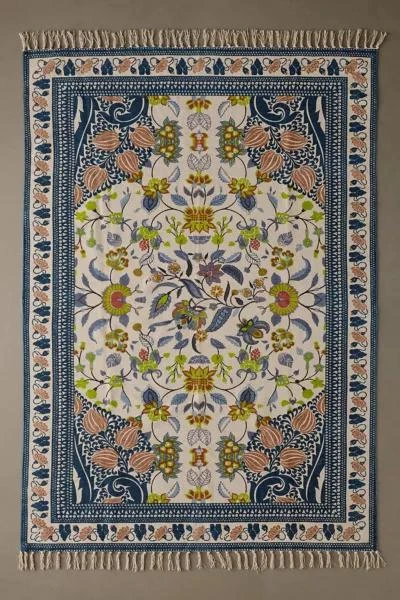 Urban Outfitters Art Deco Tulip Floral Printed Rug 1