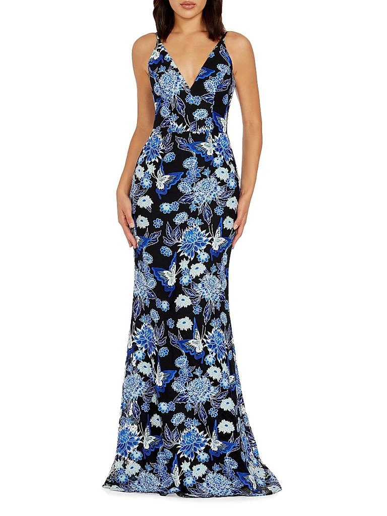 Dress The Population Sharon Floral Embroidered Mermaid Gown 2