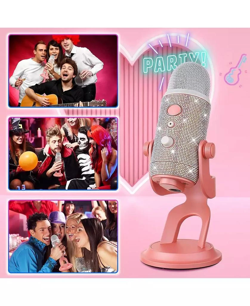 ZealSound Blue Yeti Bling Sticker, Rhinestone Crystal Diamond DIY Decoration Shiny Skin Cover for Yeti 
Yeti Pro Microphones (Silver 6