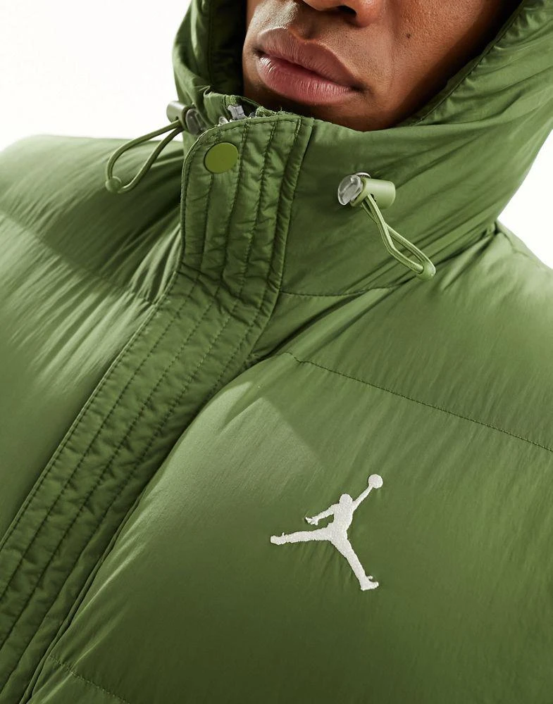 Jordan Jordan Flight Essentials hooded puffer coat in olive green 3