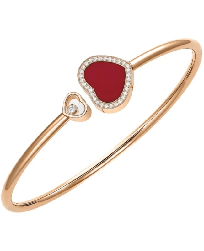 Chopard Bracelet 85A074-5802 Chopard Happy Hearts 18K Rose Gold, Diamond and Red Stone Size S Women
s