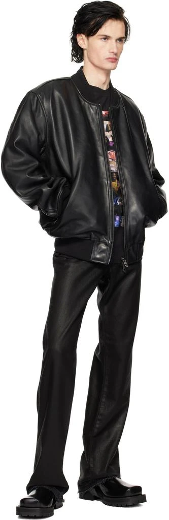 Diesel Black L-Khan Leather Bomber Jacket 4