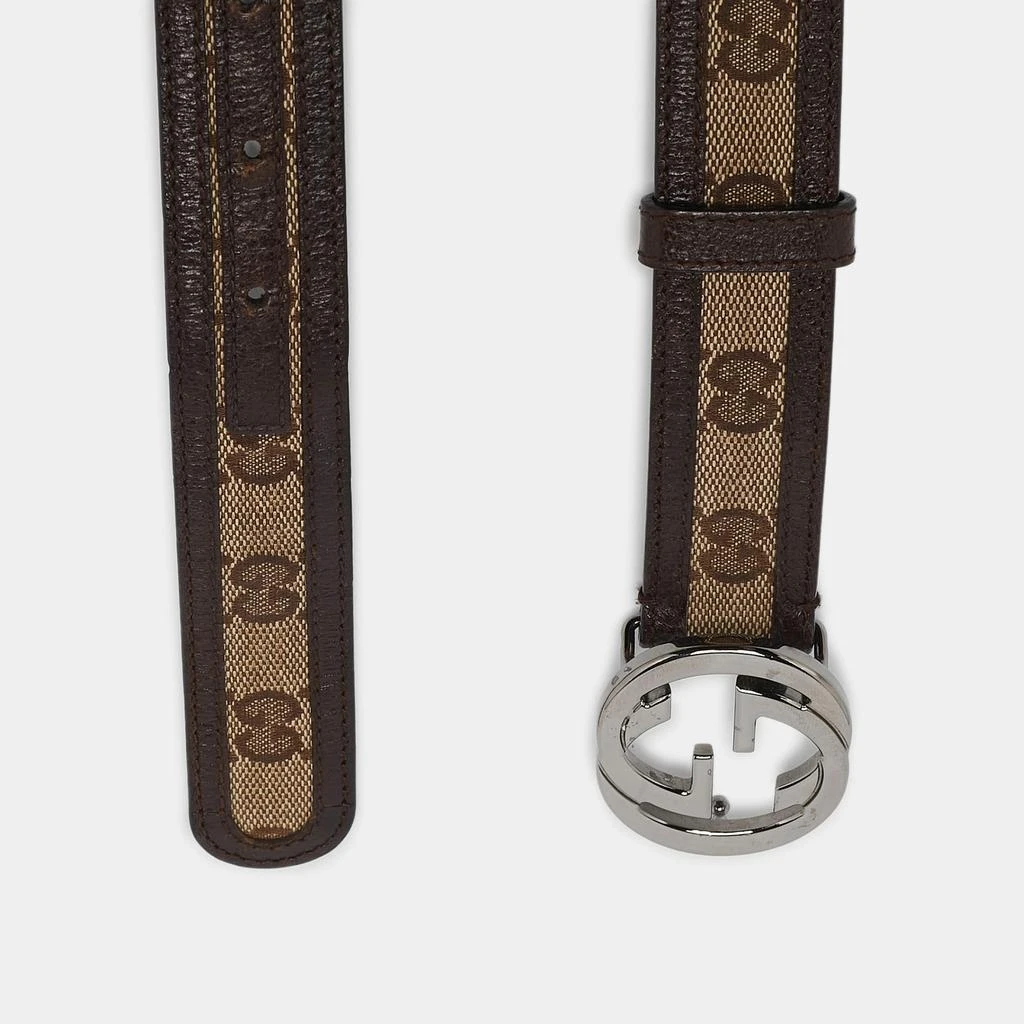 Gucci Beige/Brown GG Canvas and Leather Interlocking G  display picture 2