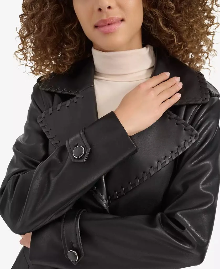Kenneth Cole Women's Faux Leather Trench Coat 10