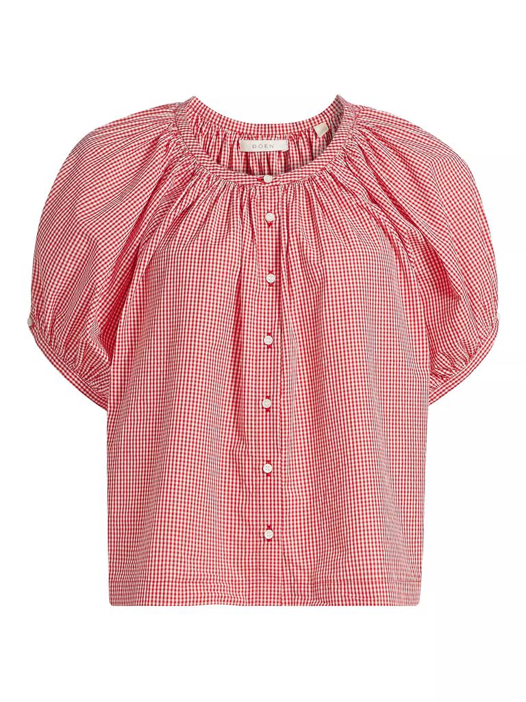 DÔEN June Gingham Cotton Top - Shirts - Free Shipping