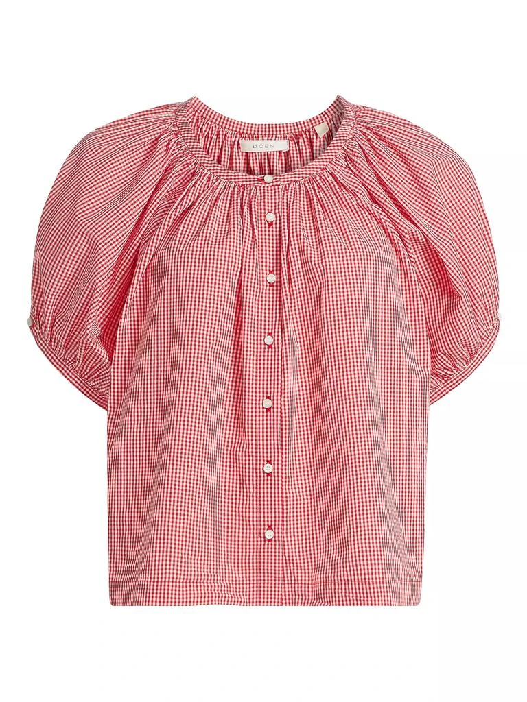 DÔEN June Gingham Cotton Top 1
