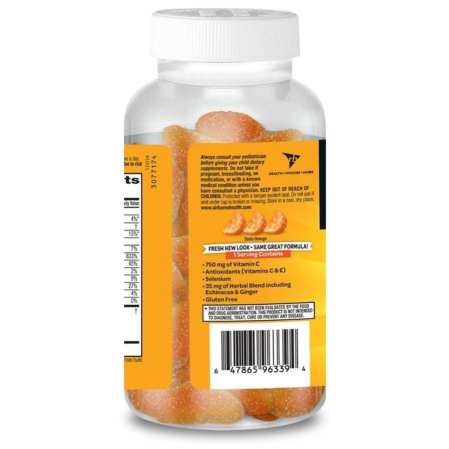 Airborne Gummies, Vitamin C, Minerals & Herbs Immune Support Zesty Orange 2