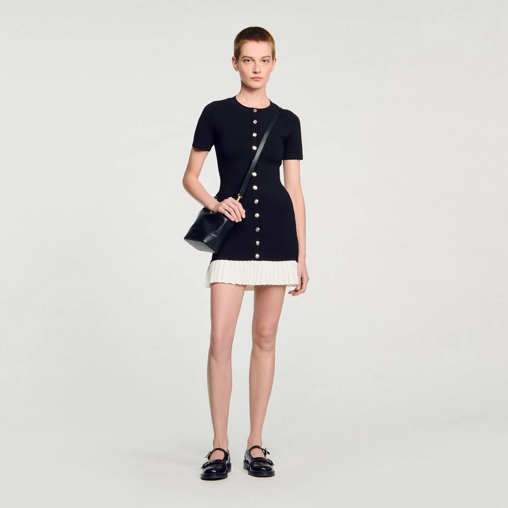 Sandro Mini knit dress with ruffle - Dresses & Skirts - Free Shipping -  BeyondStyle