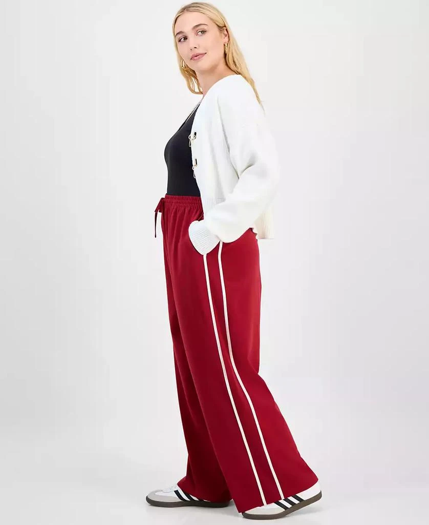 Bar III Trendy Plus Side-Stripe Wide Track Pants, Macy's Exclusive 3