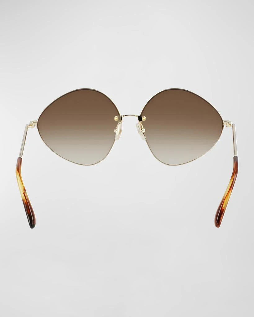Victoria Beckham V-Star Geometric Oval Metal Sunglasses  display picture 1
