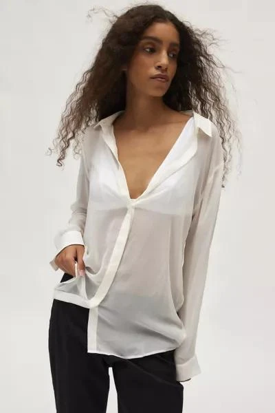 WILDFANG WILDFANG The Empower Sheer Long Sleeve Button-Down Shirt 1