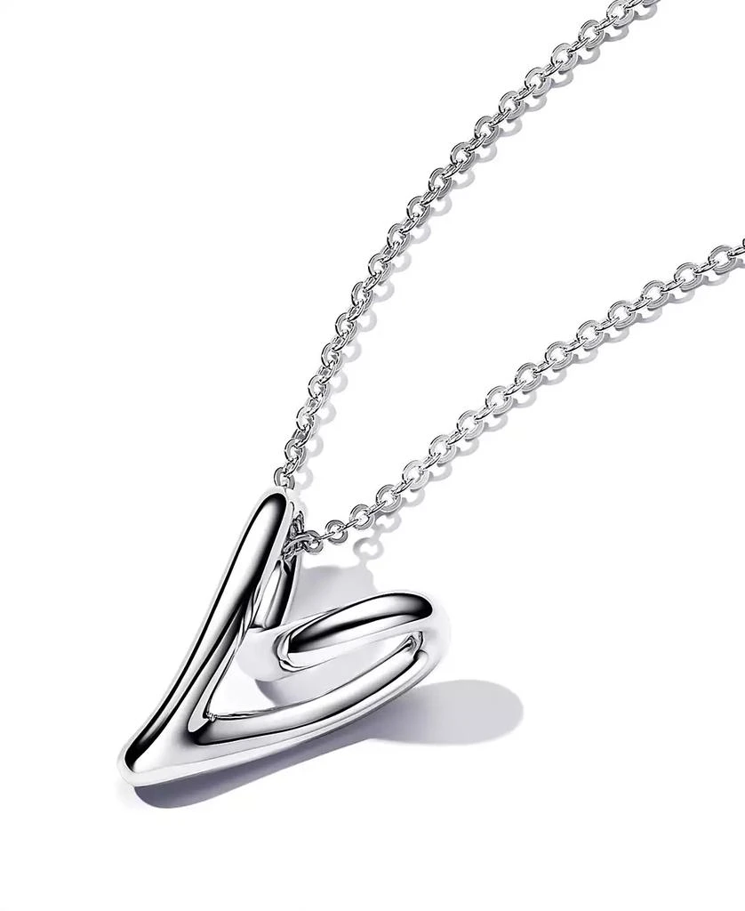 PANDORA sterling silver Shaped Heart Pendant 27.6 inches Necklace
