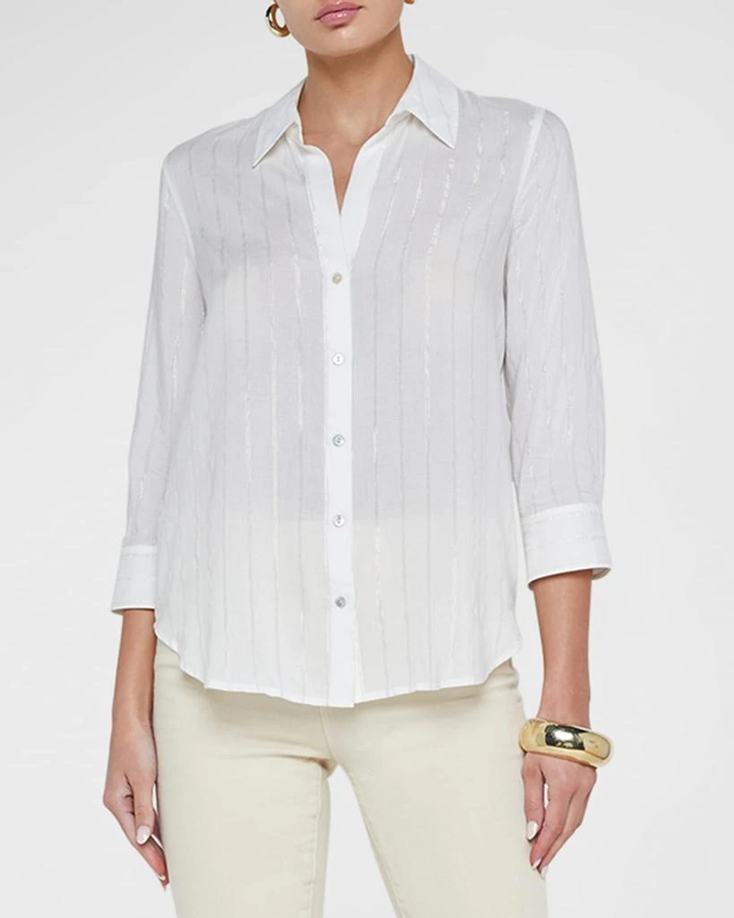 L'Agence Camille Metallic Stripe Blouse 4