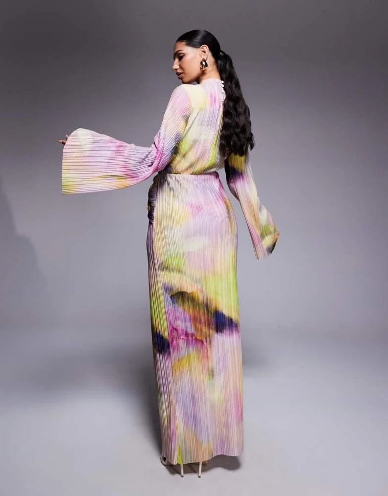 strapless open back dress Maleeka Drape Maxi Dress