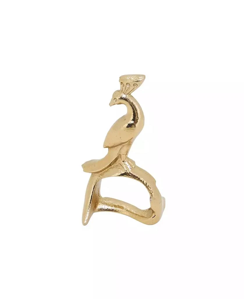 Saro Lifestyle Gilded Peacock Napkin Ring, Set of 4 3