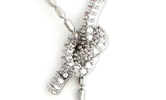 Panacea Pavé Crystal Knot Y-Necklace 2