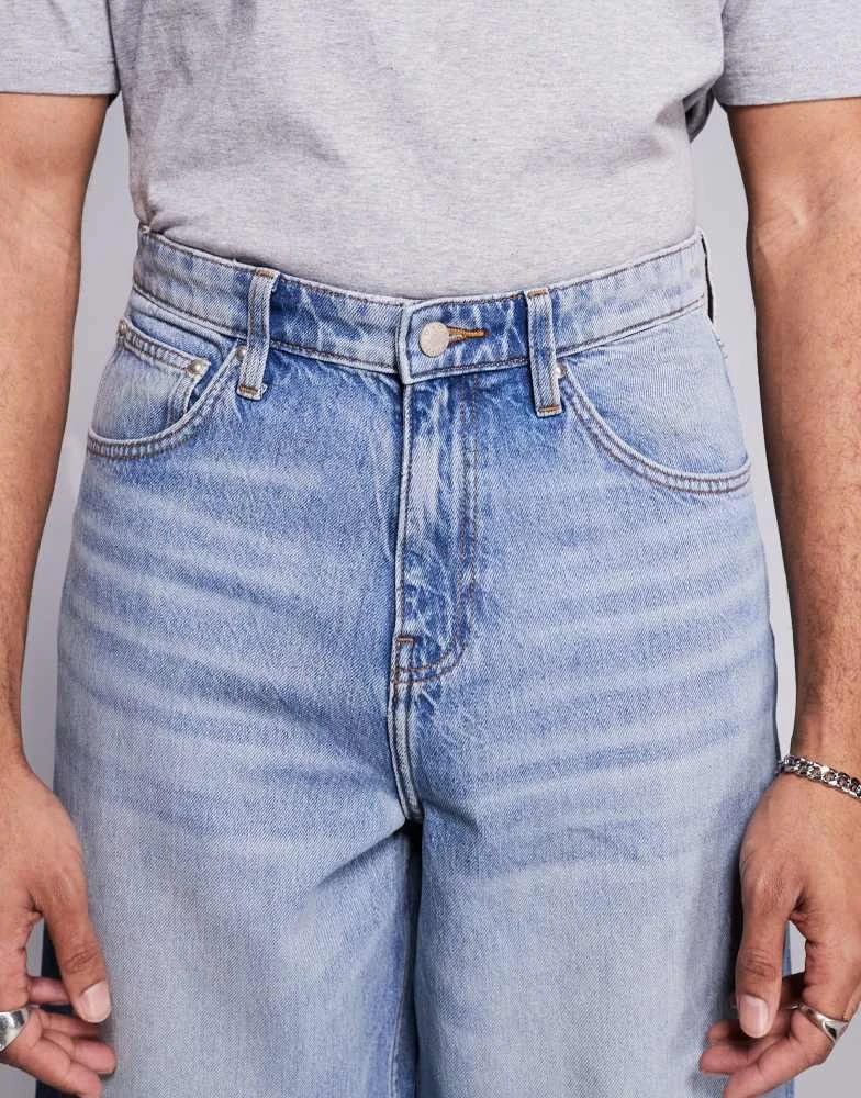 ASOS ASOS DESIGN super baggy jeans in light wash blue 5