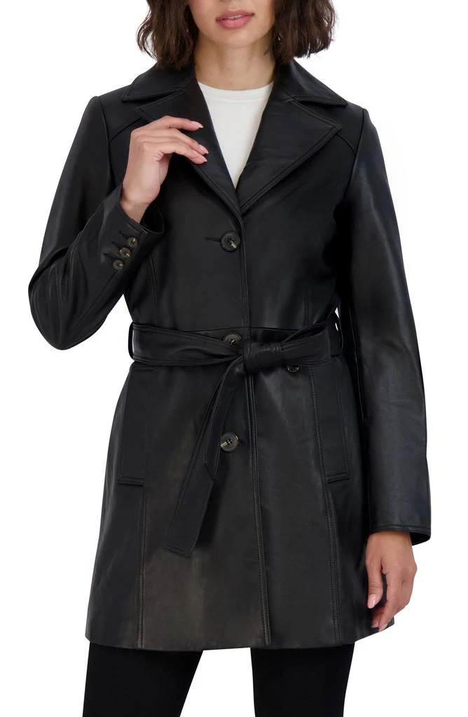 Tahari Nicole Leather Coat 1