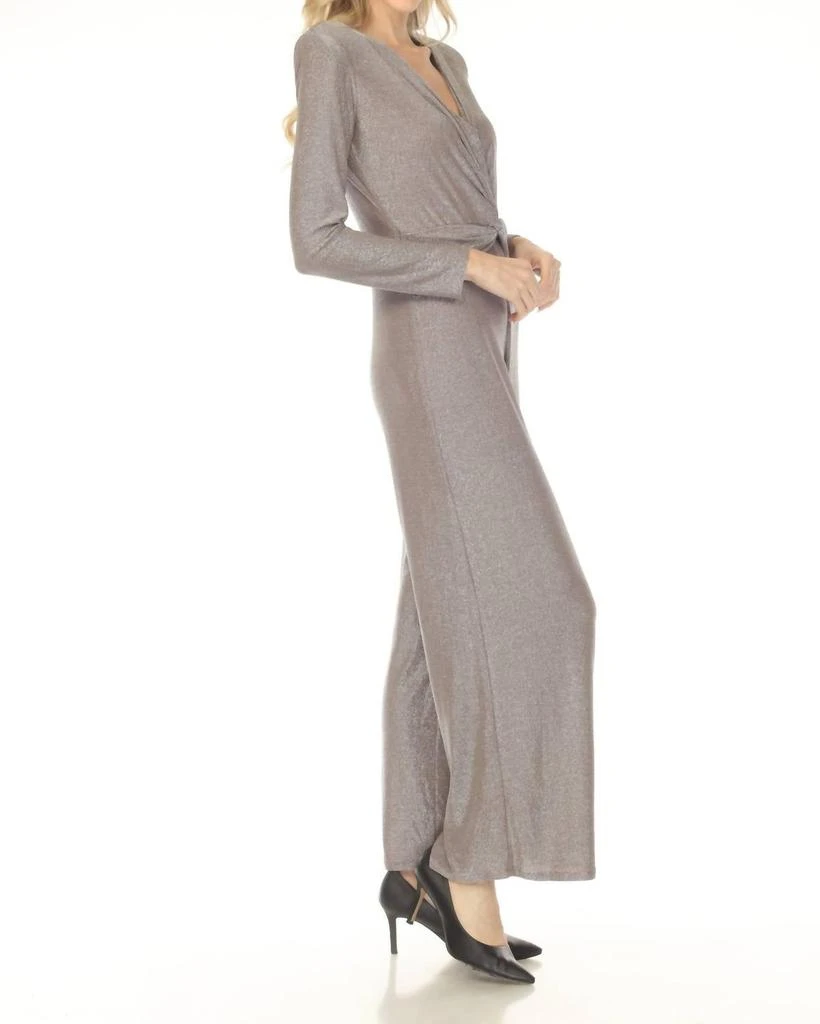 JOSEPH RIBKOFF Joseph Ribkoff - Shimmery Twist Front Wide Leg Jumpsuit 3